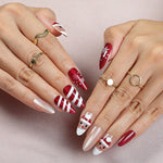 Press-On Nail Set Festive Holiday Designs Salon-Quality & Reusable
