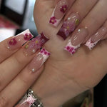 Press-On Nail Set Floral Design Premium Gel Long-Lasting