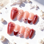 Press-On Nail Set Gift-Themed Designs & Easy Application
