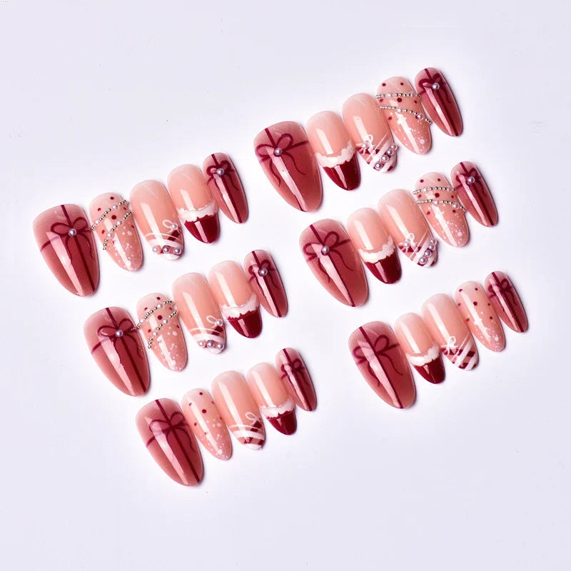 Press-On Nail Set Gift-Themed Quick-Apply & High-Shine