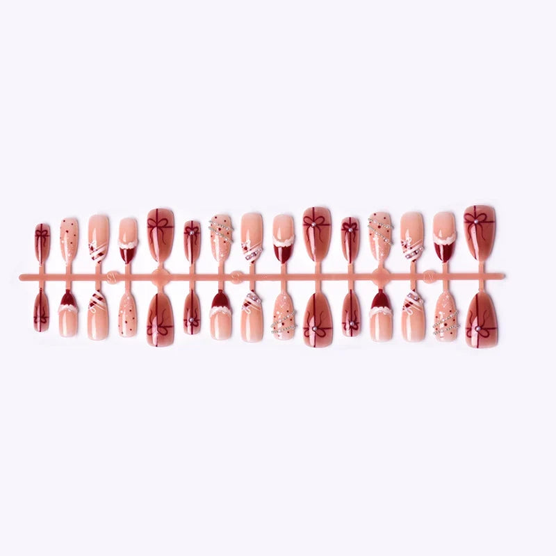 Press-On Nail Set Gift-Themed Quick-Apply & High-Shine