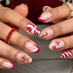 Press-On Nail Set Gingerbread Holiday Peel & Stick