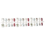 Press-On Nail Set Gold Holiday Designs Glue-Free