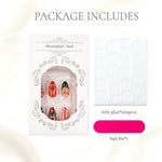 Press-On Nail Set Holiday Designs 24-Piece Glue & File