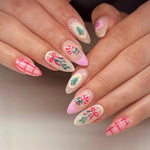 Press-On Nail Set Holiday Designs Adhesive Included Multiple Sizes