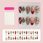 Press-On Nail Set Holiday Designs Glossy Finish Easy Application