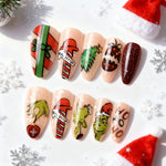 Press-On Nail Set Holiday Designs & Multiple Sizes
