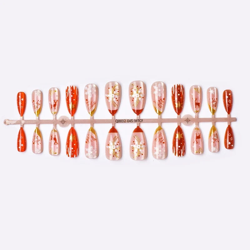 Press-On Nail Set Holiday Designs No Glue