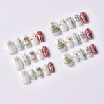 Press-On Nail Set Holiday Designs No Glue Flexible Fit