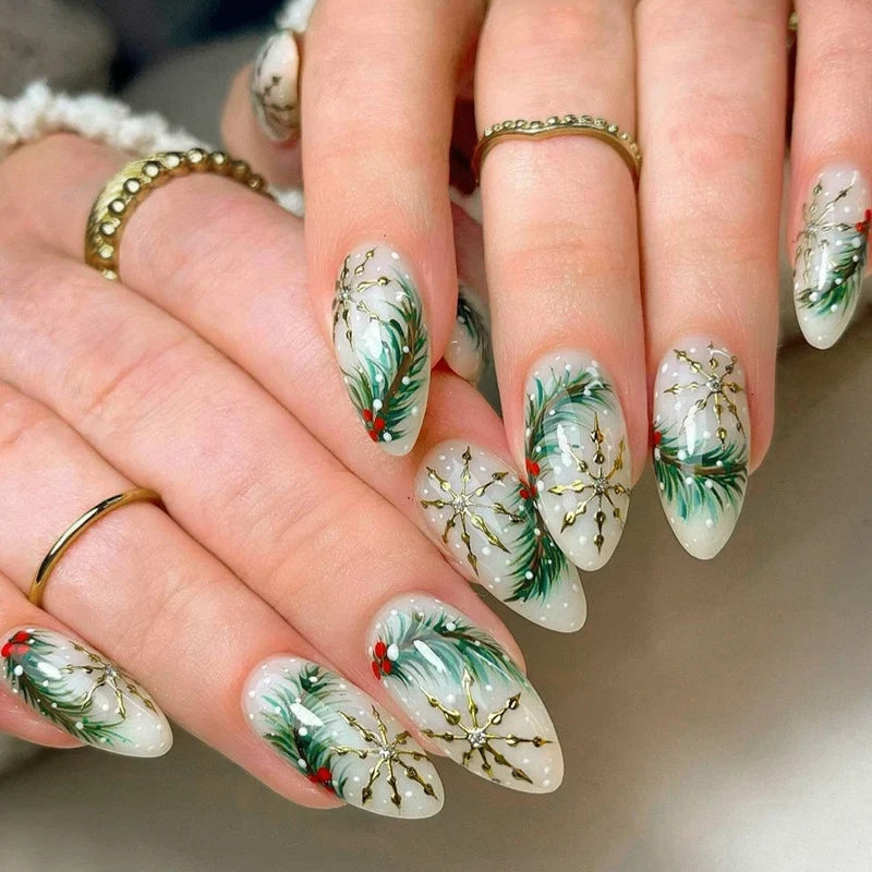 Press-On Nail Set Holiday Designs Peel And Stick