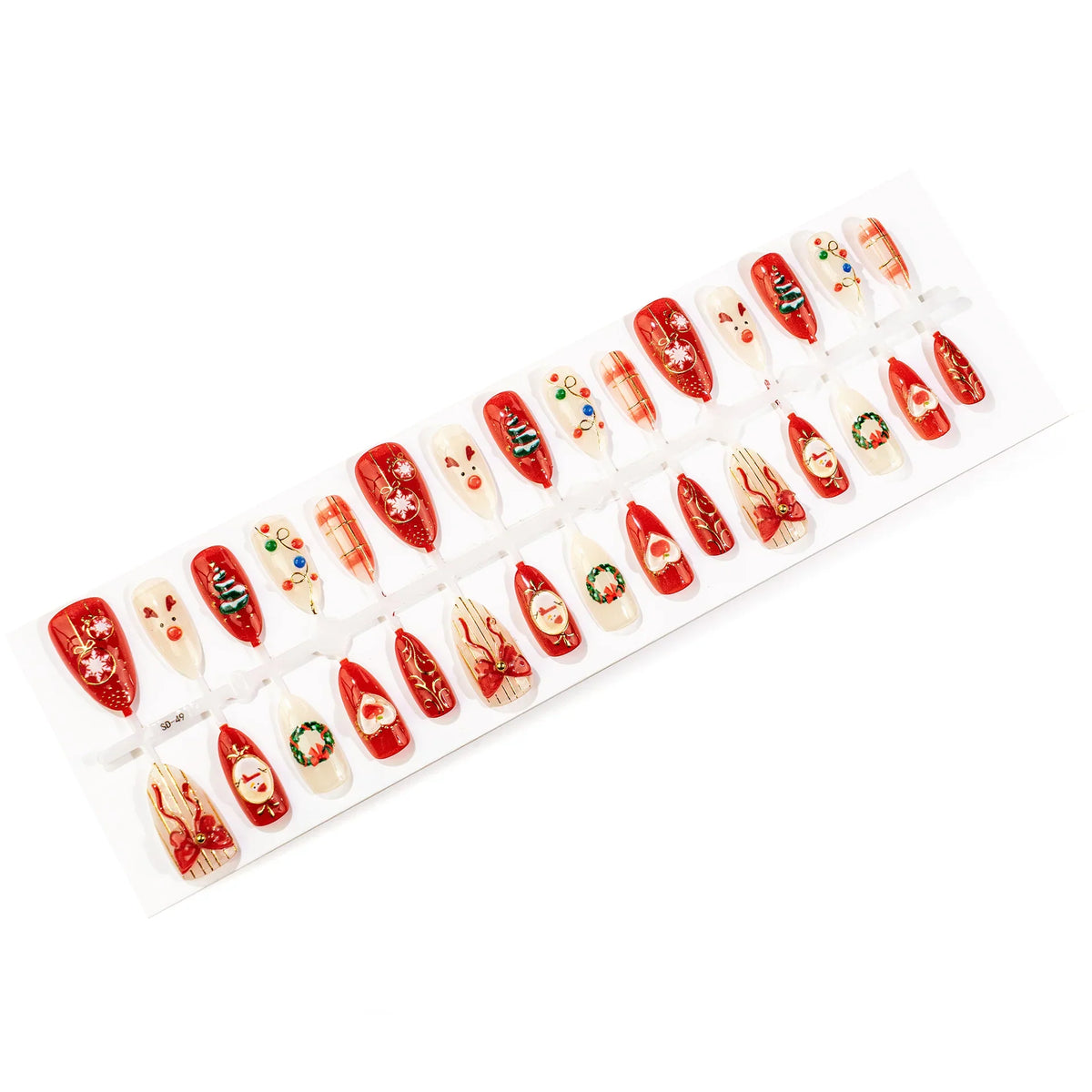 Press-On Nail Set Holiday Designs Peel-And-Stick Comfort Fit