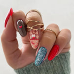 Press-On Nail Set Holiday Designs Peel-And-Stick Eco-Friendly