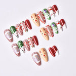 Press-On Nail Set Holiday Designs Peel-And-Stick & Reusable
