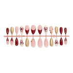 Press-On Nail Set Holiday Designs Red Quick Apply & Long-Lasting