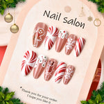Press-On Nail Set Holiday Designs Reusable Adhesive Backing