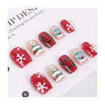 Press-On Nail Set Holiday Designs Self-Adhesive & Assorted Sizes
