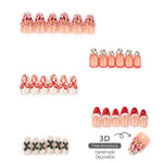 Press-On Nail Set Holiday Designs Self-Adhesive & Long-Lasting