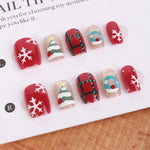 Press-On Nail Set Holiday Designs Self-Adhesive & Multiple Sizes