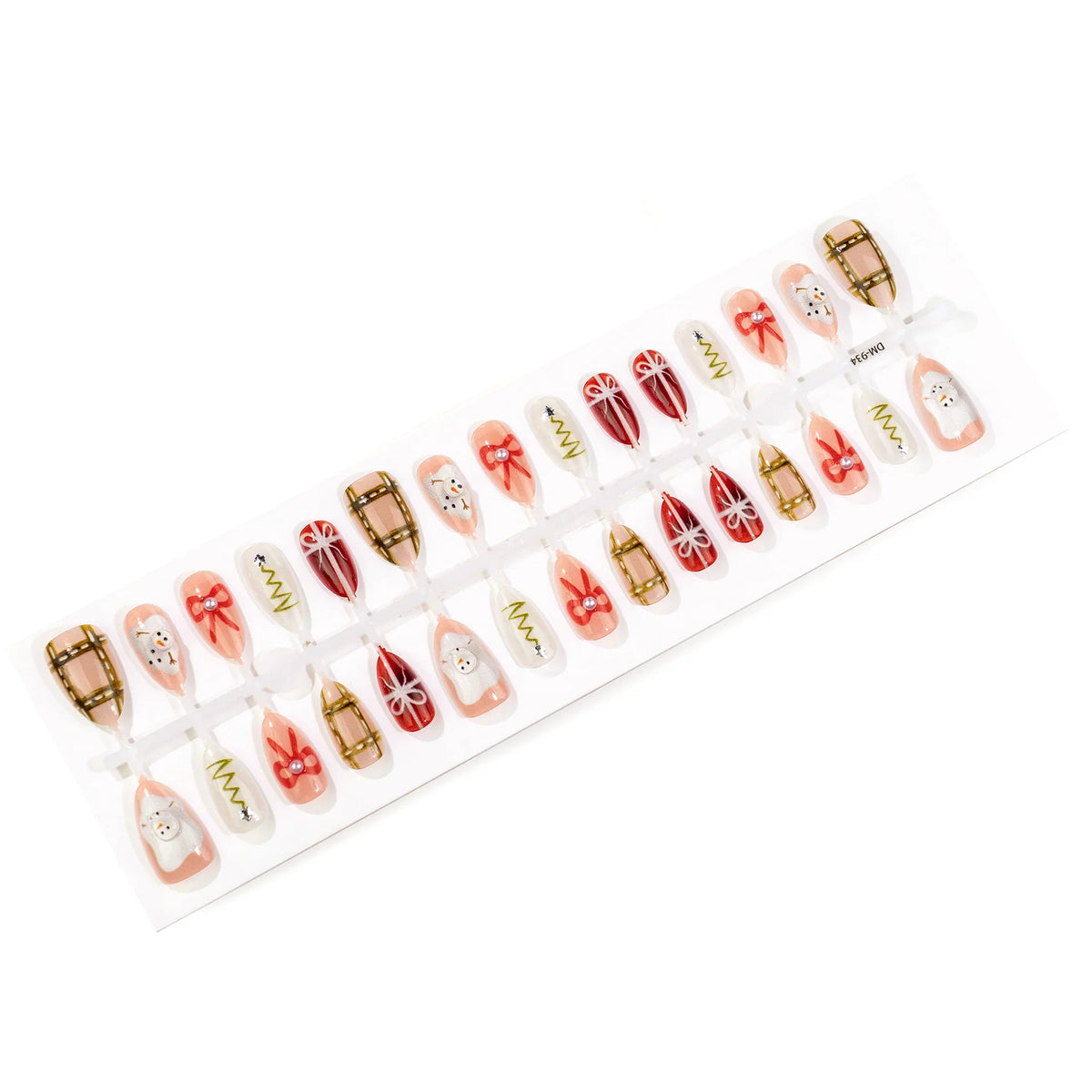 Press-On Nail Set Holiday Designs Strong Adhesive