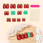 Press-On Nail Set Holiday Glitter & Star Designs Reusable