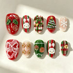 Press-On Nail Set Holiday Motifs Peel & Press