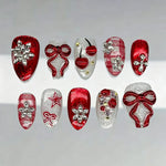 Press-On Nail Set Holiday-Themed Self-Adhesive Comfortable Fit