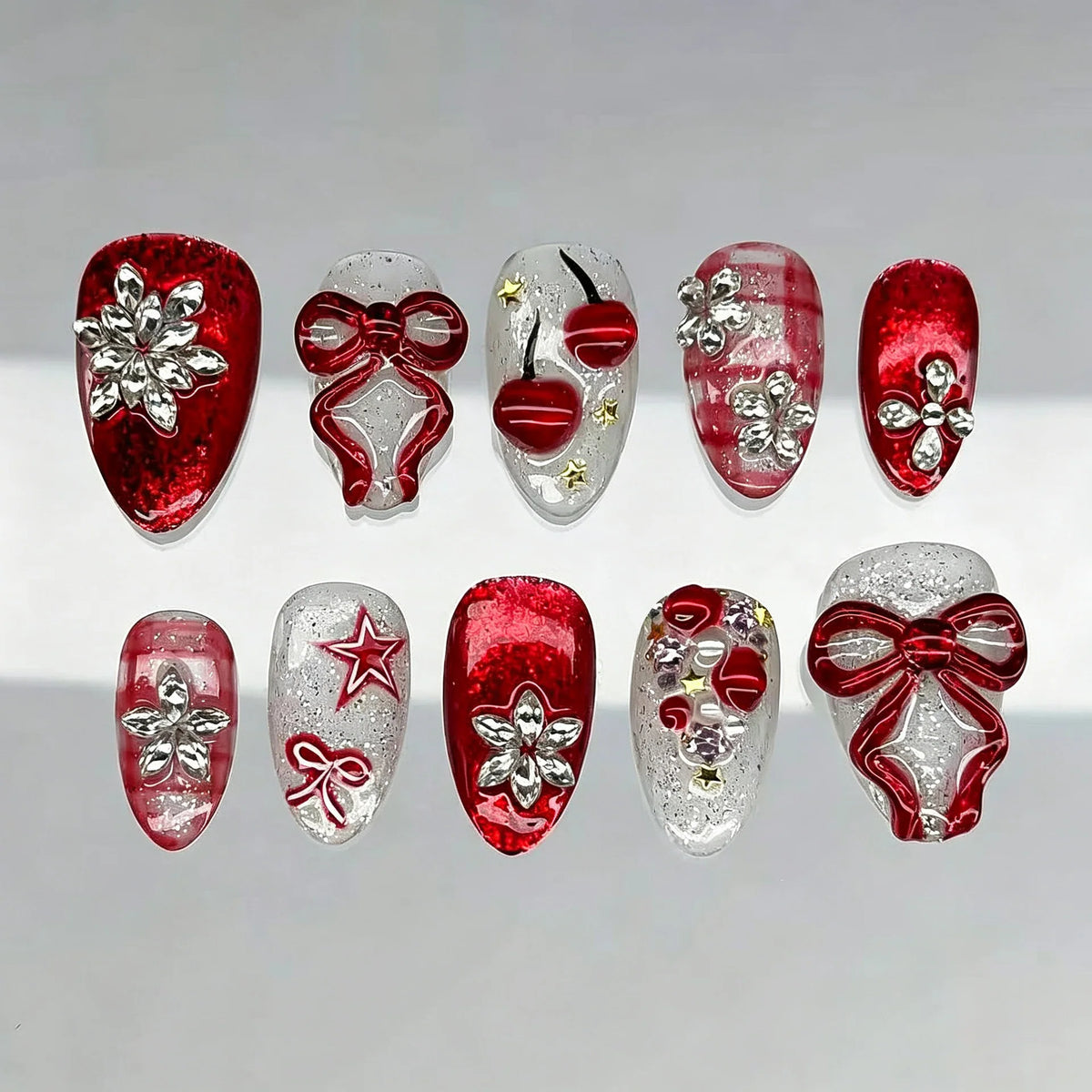 Press-On Nail Set Holiday-Themed Self-Adhesive Comfortable Fit