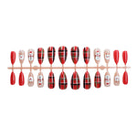 Press-On Nail Set Peel-And-Press Reusable Snowman & Plaid