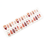 Press-On Nail Set Peel-And-Stick Holiday 3D Pearls & Glitter