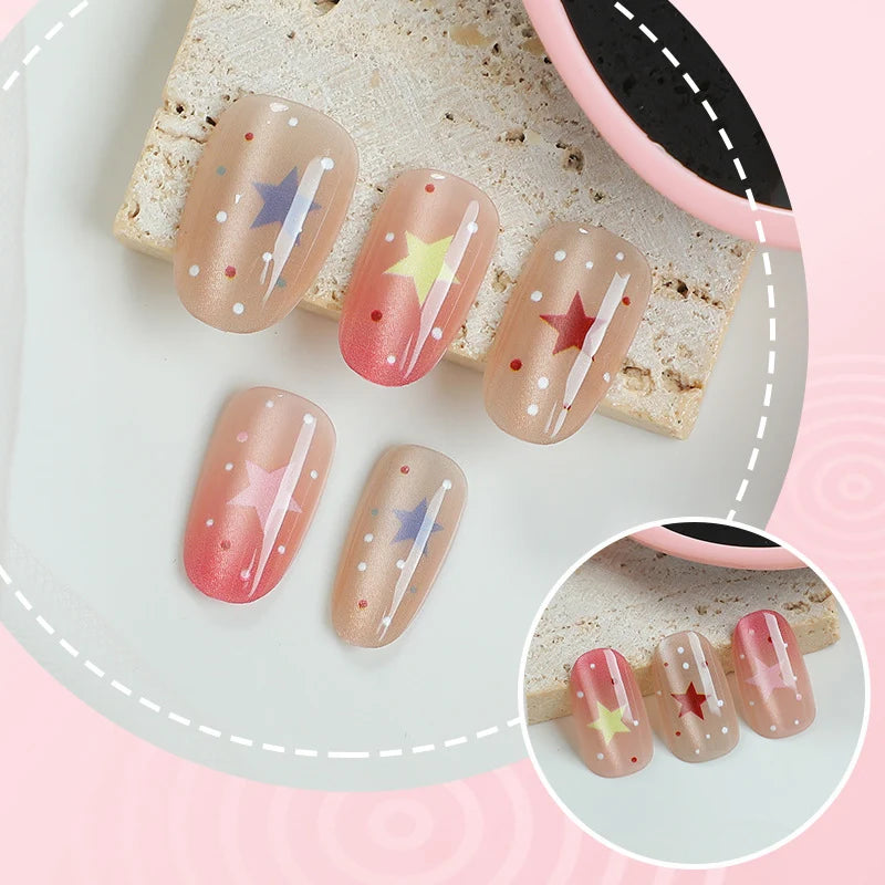Press-On Nail Set Peel-And-Stick Long-Lasting Artistic Designs