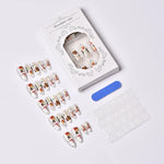 Press-On Nail Set Peel-And-Stick Reusable Christmas Designs