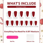 Press-On Nail Set Peel-And-Stick Reusable Christmas Designs