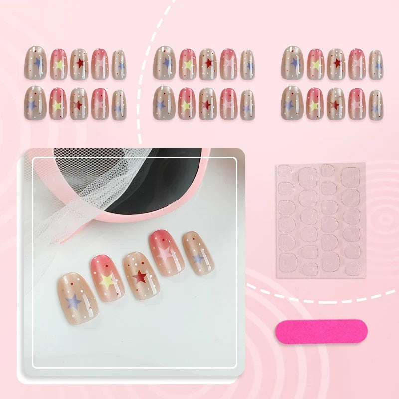 Press-On Nail Set Peel & Stick Artistic Designs