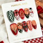 Press-On Nail Set Salon-Quality Holiday Designs 24-Piece Kit