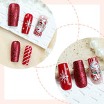 Press-On Nail Set Santa-Themed Easy-Apply & Chip-Resistant