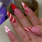 Press-On Nail Set Self-Adhesive 3D Star Christmas Designs