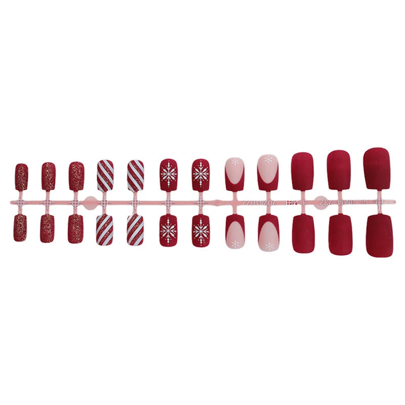 Press-On Nail Set Self-Adhesive Festive Glitter Multiple Sizes