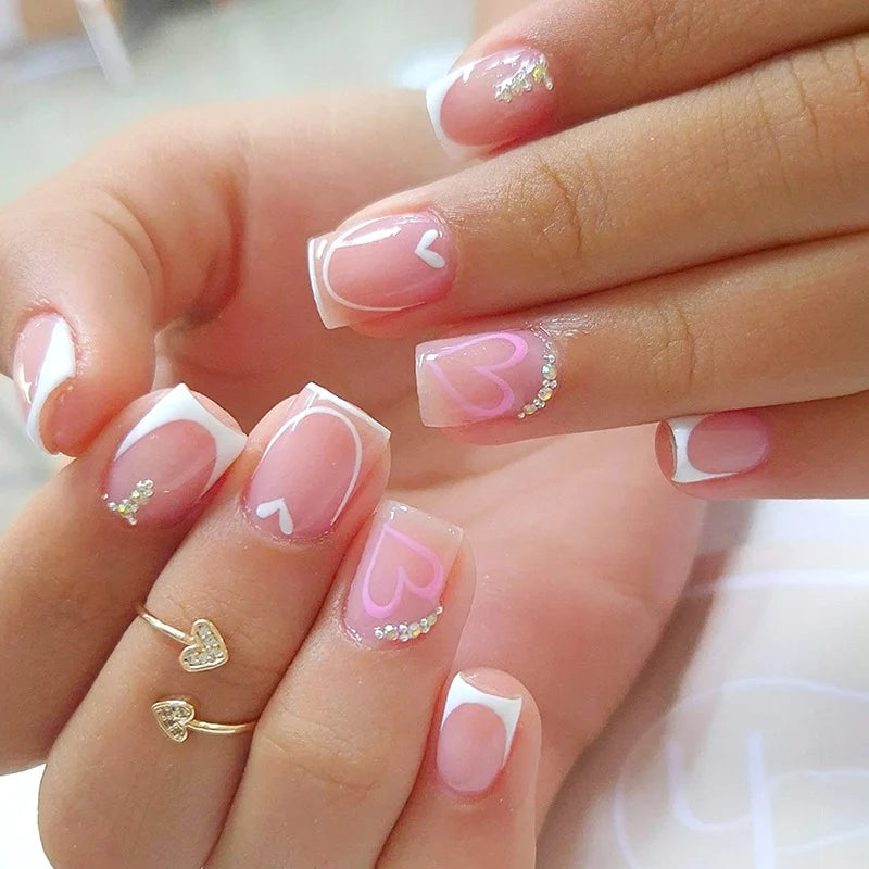 Press-On Nail Set Self-Adhesive & Sparkling Designs