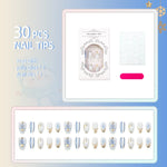 Press-On Nail Set Winter Designs Easy Application
