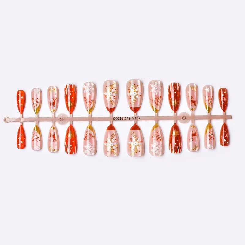 Press-On Nail Set Winter Motifs Self-Adhesive & Long-Lasting