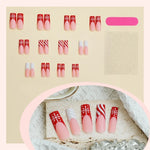 Press-On Nail Set Winter Snowflake Designs Easy Apply Long-Lasting