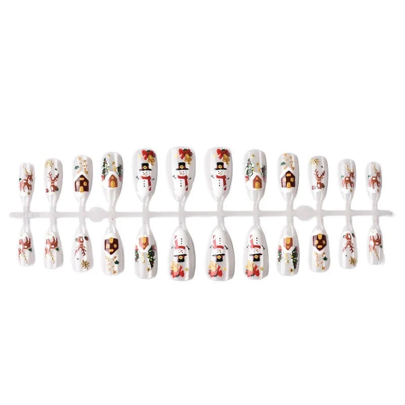 Press-On Nails Christmas Designs Peel-And-Stick & Reusable