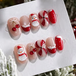 Press-On Nails Christmas Designs Self-Adhesive & Multiple Sizes