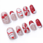 Press-On Nails Christmas Designs Self-Adhesive & Multiple Sizes