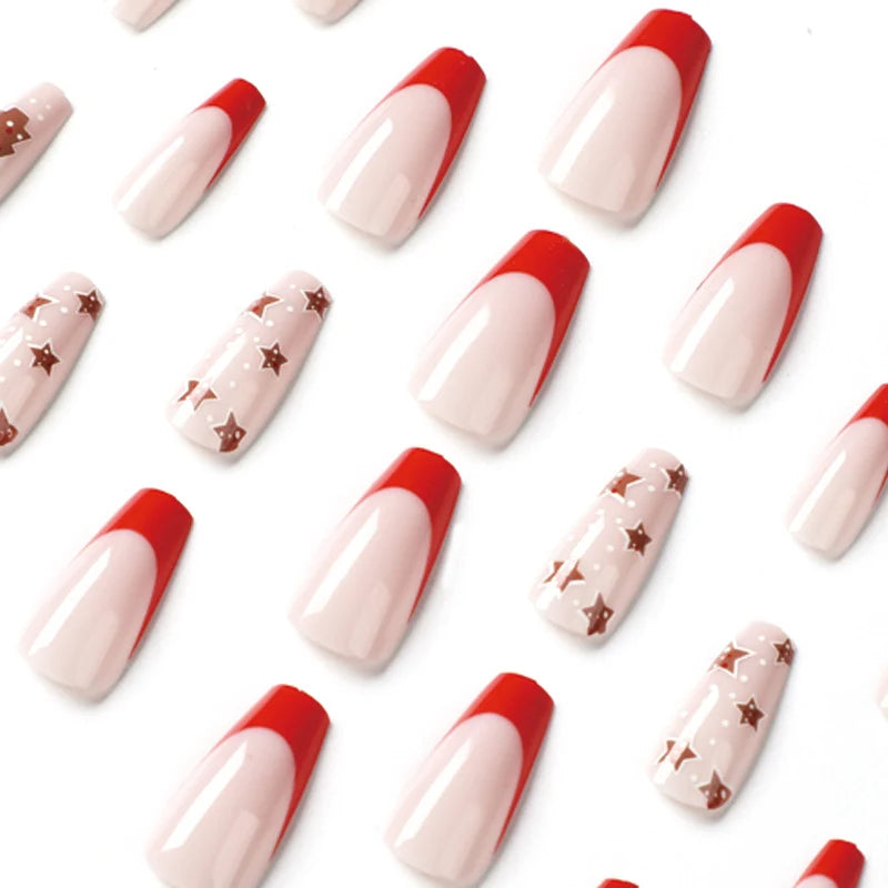 Press-On Nails Christmas Glitter Reusable Easy Application