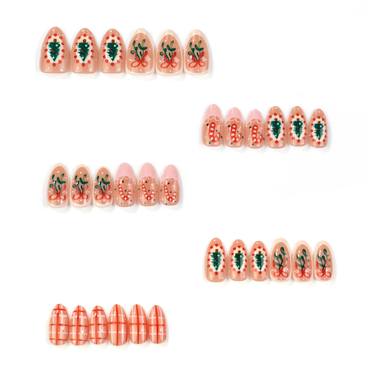 Press-On Nails Festive Holiday Designs Custom Fit