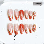 Press-On Nails Festive Holiday Designs Flexible Fit & Long-Lasting