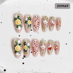Press-On Nails Festive Holiday Designs Flexible Fit & Long-Lasting