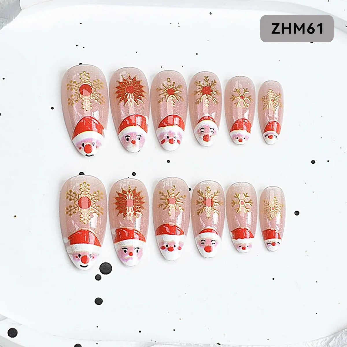 Press-On Nails Festive Holiday Designs Flexible Fit & Long-Lasting