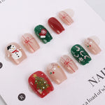 Press-On Nails Handmade Holiday Designs Secure Adhesive